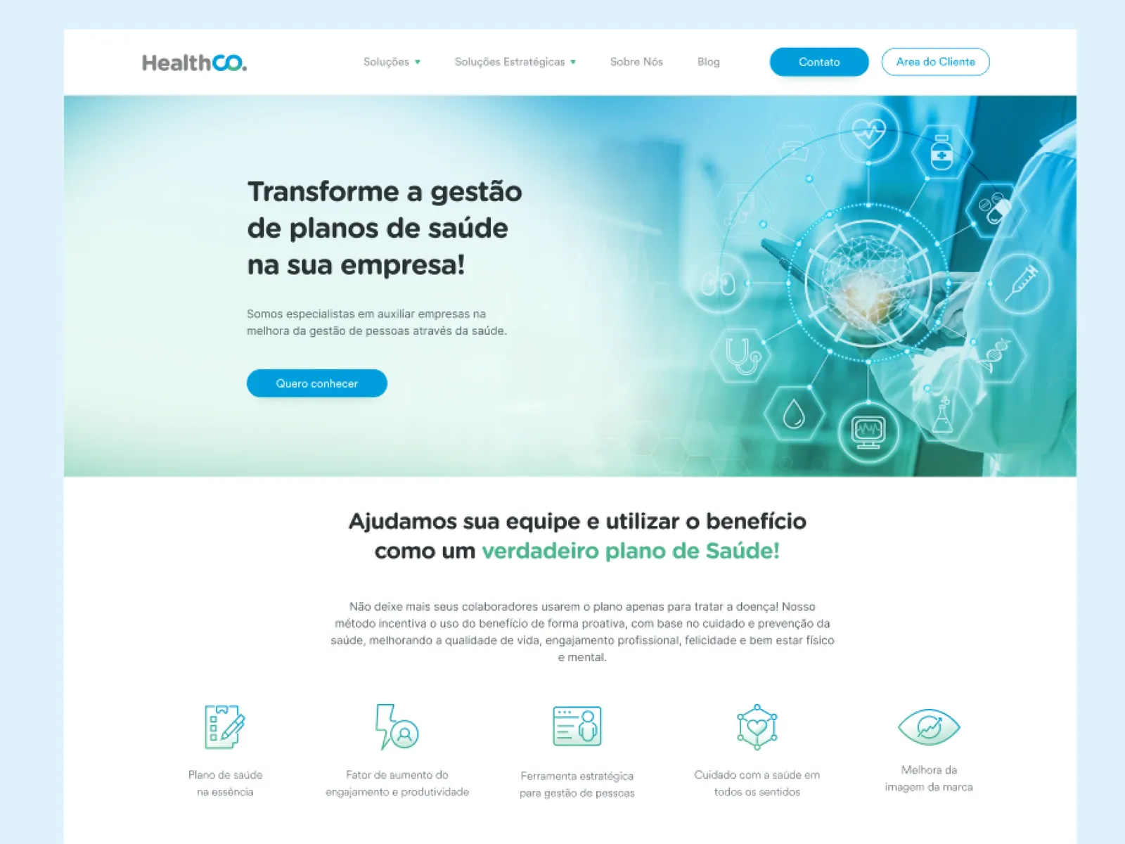 HealthCO, tela 1