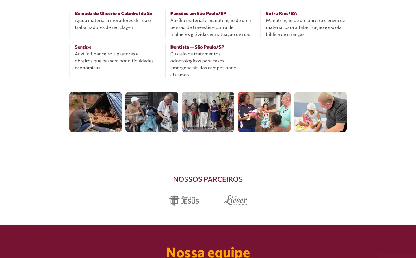 Nossa Missão, tela 4