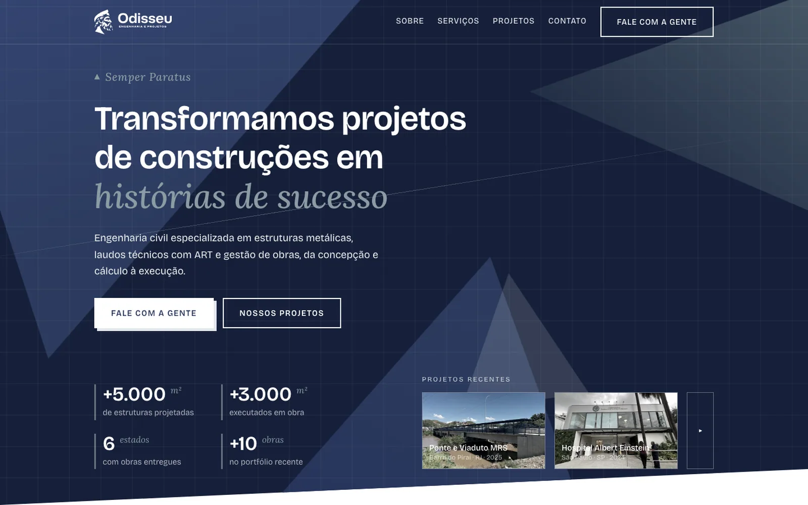 Capa do projeto Odisseu Engenharia
